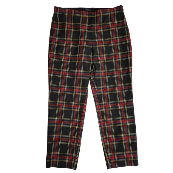 New J. Crew Pants Womans 10 Martie Stewart Tartan Plaid Wool Blend Ankle Preppy